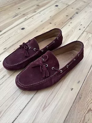 Men’s Ralph Lauren Purple Label Suede Harold Burgundy Driving Shoes UK 8 Used • £40