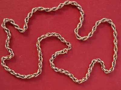9ct Yellow Gold Rope Twist Chain Necklace 7.40 Grams 52cm Long 20.5  • £200
