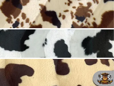 Cow Velboa Faux Fur Short Pile Fabric Animal Print / 60  W / Sold By The Yard • $6.49