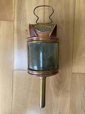 Antique Vintage Copper Brass Lamp Shand Mason And Co Fire Engine Makers London • £15.49