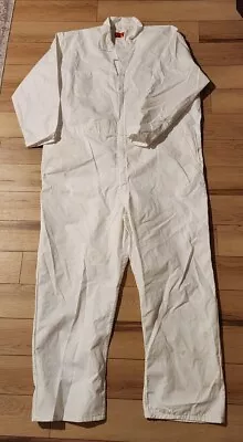 Red Kap Coveralls Long Sleeve Zipper Work Construction Men's 56 Regular - White • $12.50