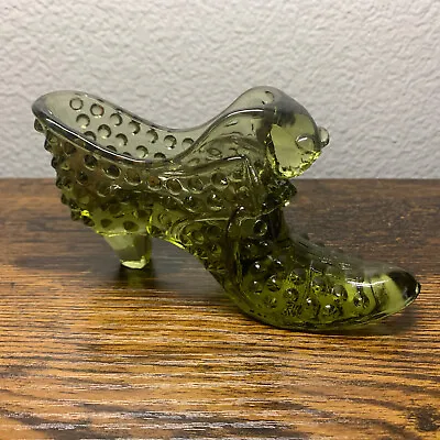 🍏FENTON GREEN🍏 Glass Ladies Shoe Boot Glass Shelf Decor • $11