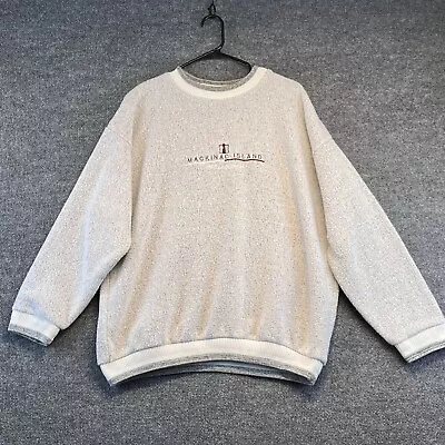 Mackinac Island Michigan Sweatshirt Men's Large Crewneck Gray Made In USA • $21.95