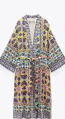 100% Authentic ZARA Floral Printed Belted  Kimono $129+Tax Size: S • $89