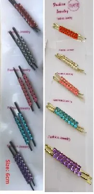 £1.71 • Buy Beautiful Pair Diamante Crystal Kirby Hair Clip Pin Slide Grip Girl Ladies Party
