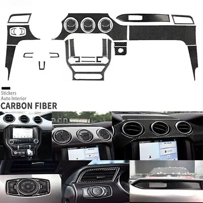 31Pcs Real Carbon Fiber Full Kit Interior Dash Cover Trim For Ford Mustang 15-19 • $65.99