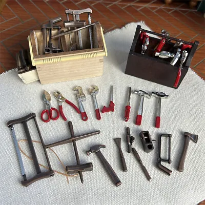 1SET Dollhouse Miniature 1:12 Scale Toolbox Alloy Repair Tools Kit Accessories • $7.49
