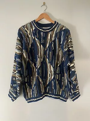 Vintage Coogi Blues Knit Cotton Jumper Rare Original Sz Small Oversize • $200