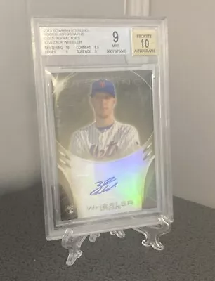 Zack Wheeler RC Auto /50 - 2013 Bowman Sterling Gold  BGS 9 - Mets Phillies • $24