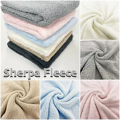 Sherpa Teddy Fabric Fleece Shaggy Super Soft Lambswool Fluffy Material • £8.50
