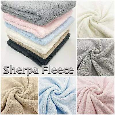 Sherpa Teddy Fabric Fleece Super Soft Shaggy Lambswool Cuddle Fluffy Material • £7.09