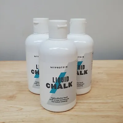 $34.99 • Buy 3X Myprotein Liquid Chalk, Increase Grip & Reduces Sweating, 250ml