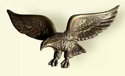 Vintage Metal Brass? Eagle Adornment Americana Decor 9x4 Inches With Screw Holes • $23