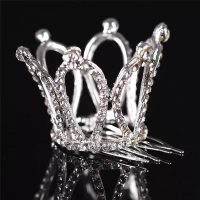 Women Lady Mini Rhinestones Crown Bridal Tiara Hair Comb Pin Wedding Party M_zt • $2.56