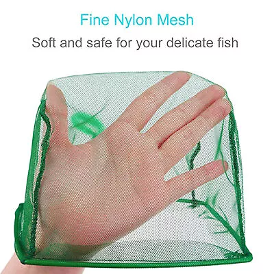 Fish Net Long Handle Wide Catching Range Fine Mesh Aquarium Net Nylon • £3.32