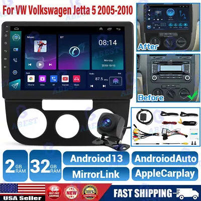 For VW Volkswagen Jetta 5 2005-2010 Android13 Car Stereo Radio Apple Carplay GPS • $136