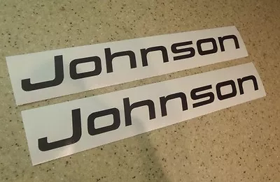 Johnson Outboard Vintage Decal Die-Cut Black 2-PAK FREE SHIP + FREE Fish Decal • $11