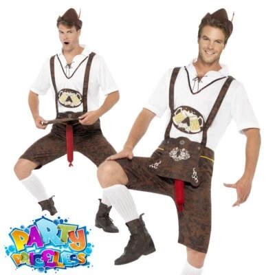 £22.29 • Buy Mens Oktoberfest Costume Cheeky Adult Brad Wurst Bavarian Fancy Dress Lederhosen