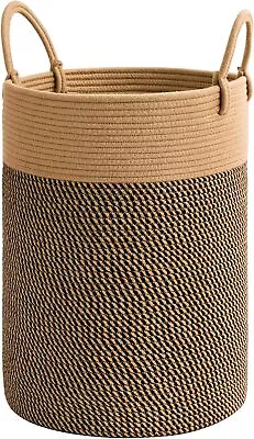 Wicker Laundry Basket Tall Woven Laundry Hamper For Living Room Camel Black • $29.99