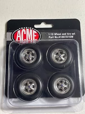 1/18 ACME CRAGAR CHROME DRAG WHEELS AND DRAG TIRE SET A1807016W Low Stock • $29.95