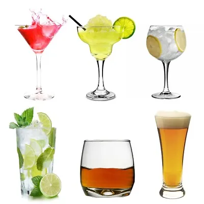 £9.74 • Buy COCKTAIL GLASSES & ACCESSORIES Martini Margarita Gin Whisky Beer Lager Mojito UK