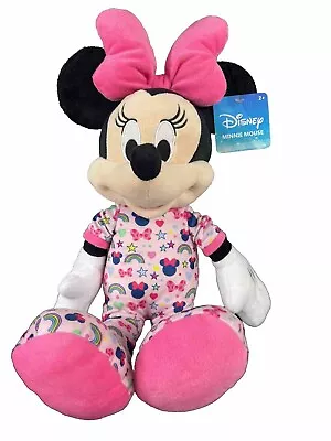 Disney Minnie Mouse 20  Plush With Pink Pajamas And Pink Bow / Brand New • $31.99