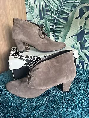 Brand New Cara Taupe Ladies Suede Ankle Boots U.K. 6.5 • £15.50