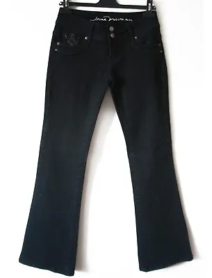 Jane Norman Stretch Sequin Embellished Bootcut Flare Low Waisted Jeans 10 Y2K • £32.95