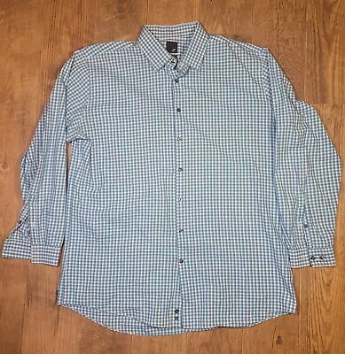 J.Ferrar Mens Long Sleeve Button Up Shirt Multicolored Plaid Size XL 17-17.5-c1 • $8