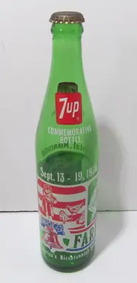 Vintage 7 Up 1976 Commemorative FARM FEST Minnesota 16 Oz. Glass Bottle - • $4.99