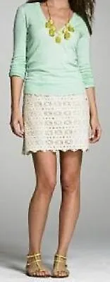 Skirt Size 10 Women's NEW J.CREW Daisy Eyelet Mini Skirt Ivory Lined  NEW • $9