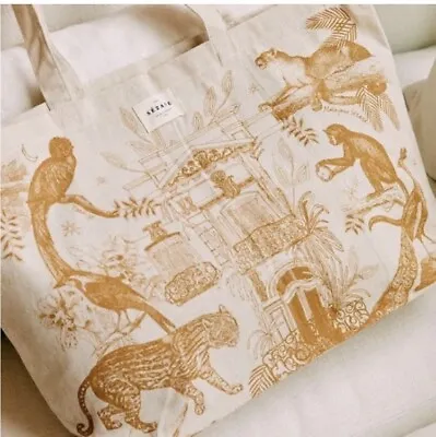 Sezane Paris Jungle Print Canvas Cotton Tote Bag  NEW • $30