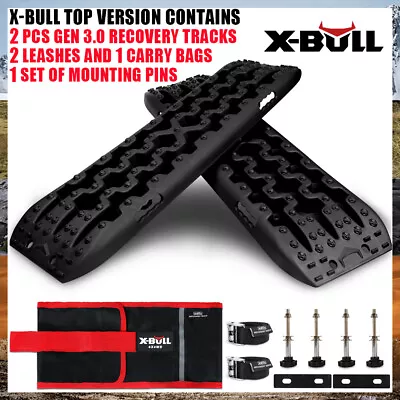 X-BULL Recovery Tracks 10T Sand Vehicle Mud Snow 4x4 4WD 1Pair Black Gen 2.0 3.0 • $108.90