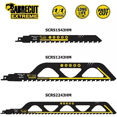 SabreCut TCT Concrete Cement Board Brick Cutting Reciprocating Sabre Saw Blade • £10.99