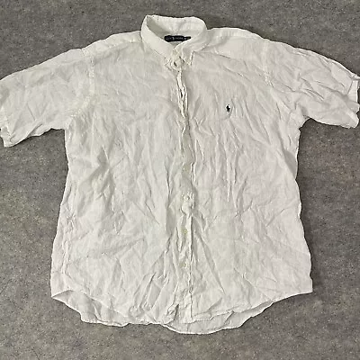 Ralph Lauren Shirt Men’s 3XLT Big Tall White Linen Button Up  • $24.99