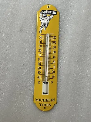 12in Michelin Tires Dealer Porcelain Thermometer SIGN Gas Gasoline Oil Gasoline • $69.99