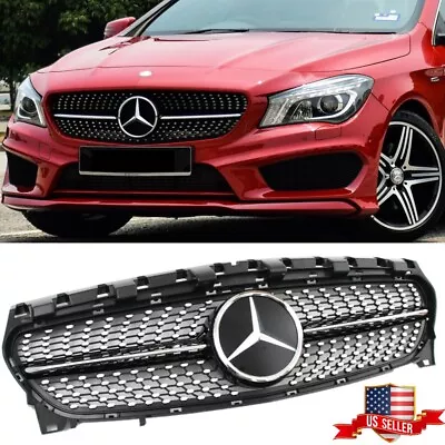 Grille W/Star For 2013-19 Mercedes Benz W117 CLA200 CLA250 Dia-monds Front Grill • $86.69