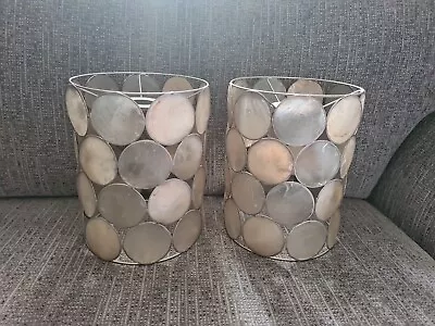 Pair Natural Capiz Shell Shades Hall Landing • £19