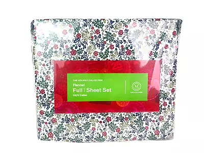 Martha Stewart 100% Cotton Flannel 4 Piece Sheet Set Woodland Floral Full $80 • $53.99