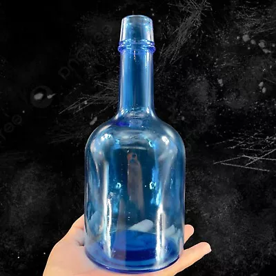 Wheaton Rogers Bros 1850 SALEM NJ Blue Glass Decanter Bottle Blue Vintage Glass • $20