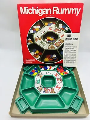 Michigan Rummy 1980 Pressman #5551 W/Box Tray Rules Chips Made In USA Vintage • $14.99