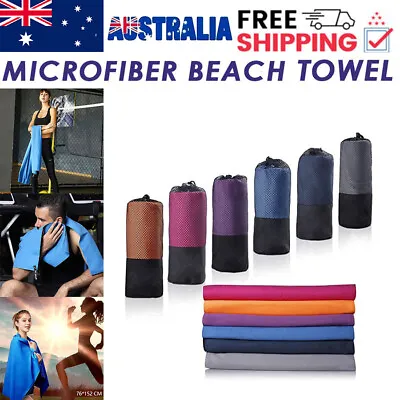 $11.85 • Buy Microfibre Beach Towel For Adults Travel Bath Towels Sports Gym Quick Drying AU