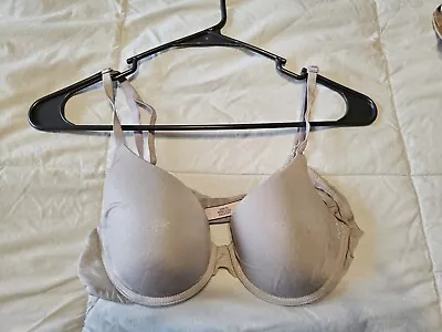 Victoria Secret Size 34B Uplift Semi Demi Bra White Shimmer • $9.99