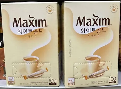 Maxim White Gold Korean Instant Coffee Mix 100 Sticks Pack Of 2 • $119