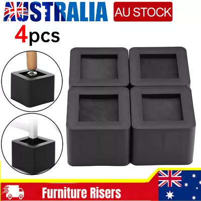 4X Furniture Risers Heavy Duty Bed Table Sofa  Chair Riser Feet Lift Stand • $21.98