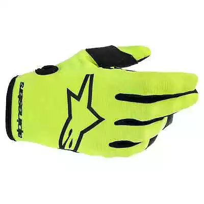Alpinestars Youth Radar Gloves Fluo Yellow Black MX Off Road Gloves New • £16.99