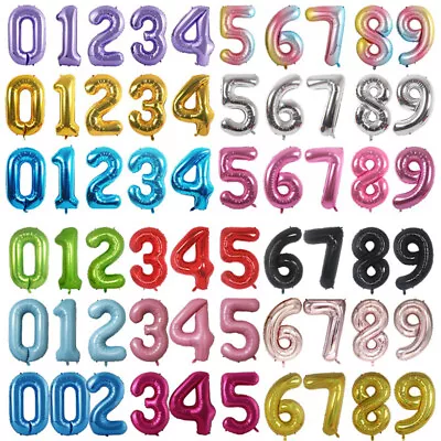 £1.85 • Buy Number Balloons 16  32  40  Inch Large Air Helium Foil Birthday Party 0123456789