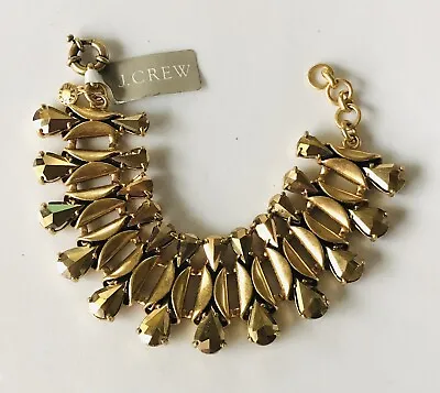 J Crew Rhinestone Bracelet Rhinestones Prong Set Gold Tone 6-7  • $17