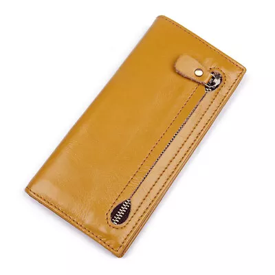 RFID Blocking Leather Men's Credit Card Wallet Zipper Holder Case J8122 • $16.99