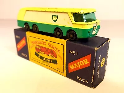 MATCHBOX MAJOR PACK No.1 - B.P.  AUTOTANKER  PETROL TANKER WITH ORIGINAL BOX • £45